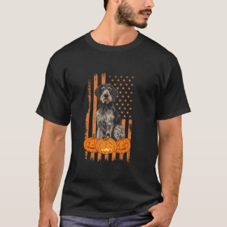 German Wirehaired Pointer Dog USA Flag Patriotic H T-Shirt