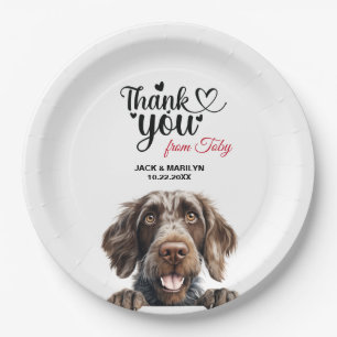 German Wirehaired Pointer Dog Wedding Reception Paper Plates