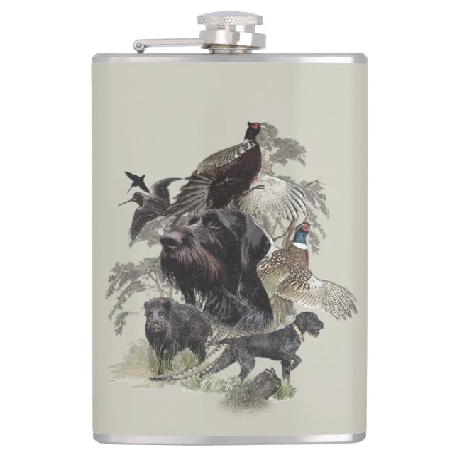 German Wirehaired Pointer   Flask (Front)