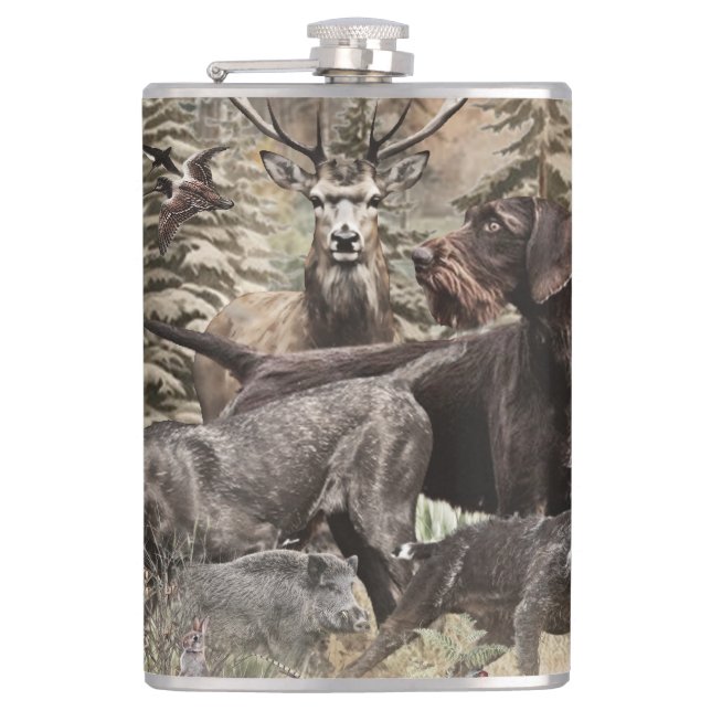 German Wirehaired Pointer Flask (Front)