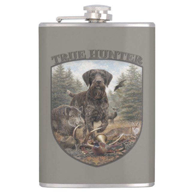 German Wirehaired Pointer Flask (Front)