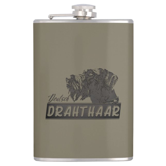 German Wirehaired Pointer Flask (Front)