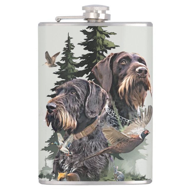 German Wirehaired Pointer Flask (Front)