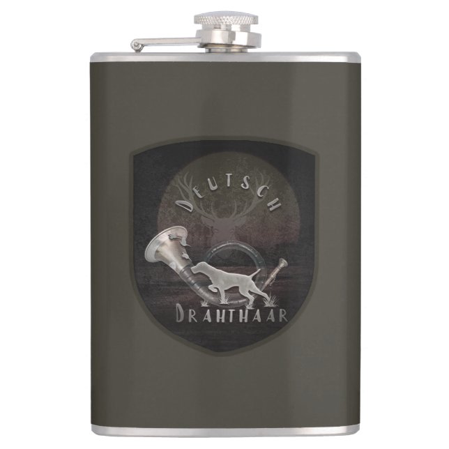 German Wirehaired Pointer Flask (Front)