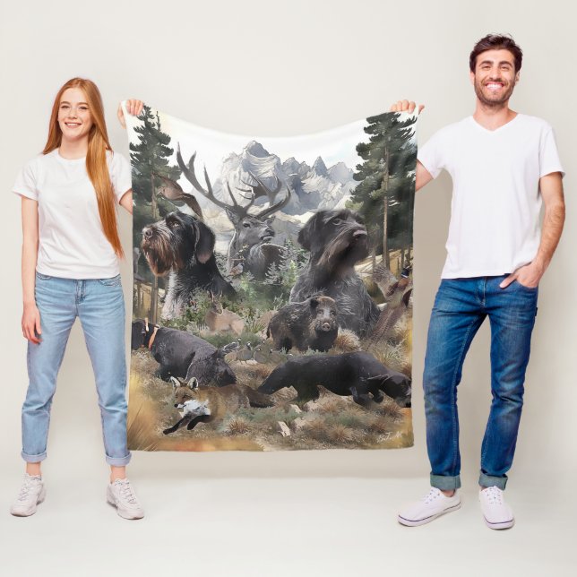 German Wirehaired Pointer   Fleece Blanket (In Situ)