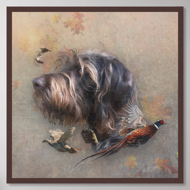 German Wirehaired Pointer   Framed Art (Framed Front)