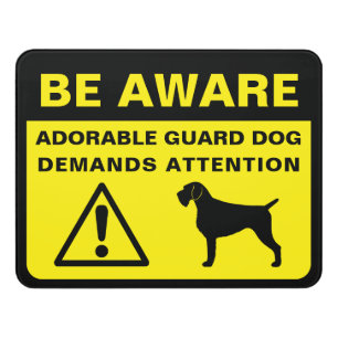 German Wirehaired Pointer Funny Guard Dog Warning Door Sign