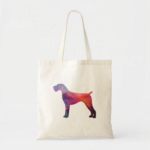 German Wirehaired Pointer Geo Silhouette Purple Tote Bag
