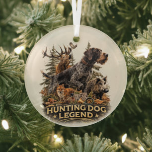German Wirehaired Pointer Glass Ornament