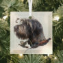 German Wirehaired Pointer   Glass Ornament