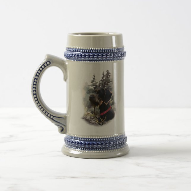 German Wirehaired Pointer, GWP Beer Stein (Left)