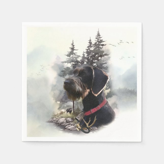 German Wirehaired Pointer, GWP Napkins (Front)