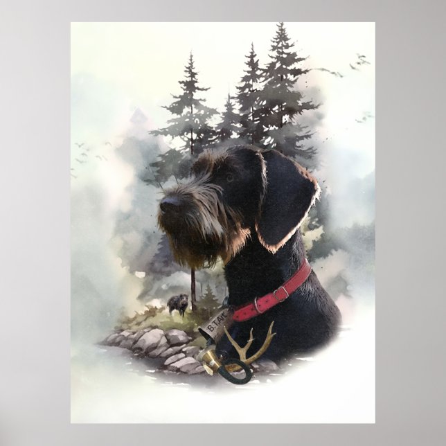 German Wirehaired Pointer, GWP Poster (Front)
