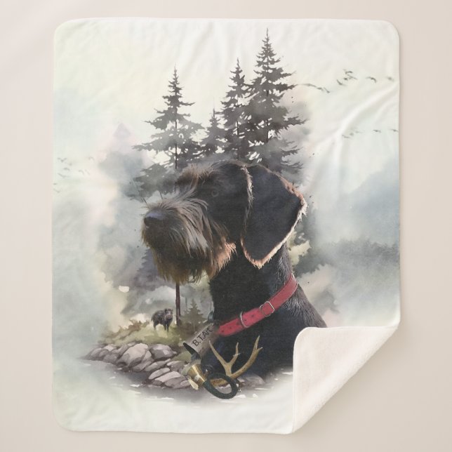 German Wirehaired Pointer, GWP Sherpa Blanket (Front)