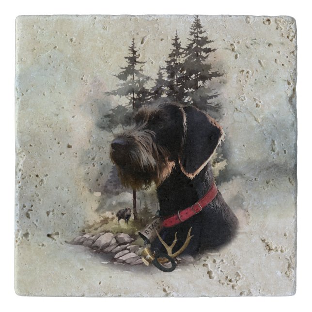 German Wirehaired Pointer, GWP Trivet (Front)