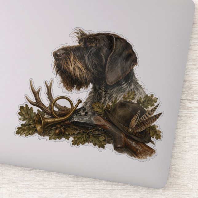 German Wirehaired Pointer – Hunting Collection Sticker (Detail)