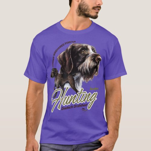 German Wirehaired Pointer Hunting Dog GWP  T_Shirt