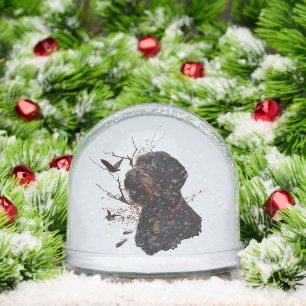 German Wirehaired  Pointer , Hunting Snow Globe