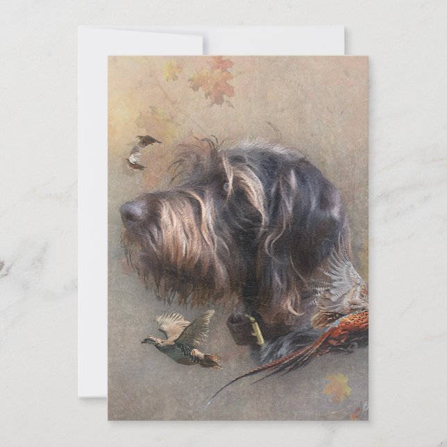 German Wirehaired Pointer   Invitation (Front)