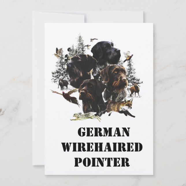  German Wirehaired Pointer     Invitation (Front)