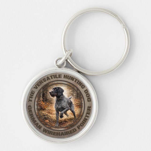 German Wirehaired Pointer Keychain (Front)