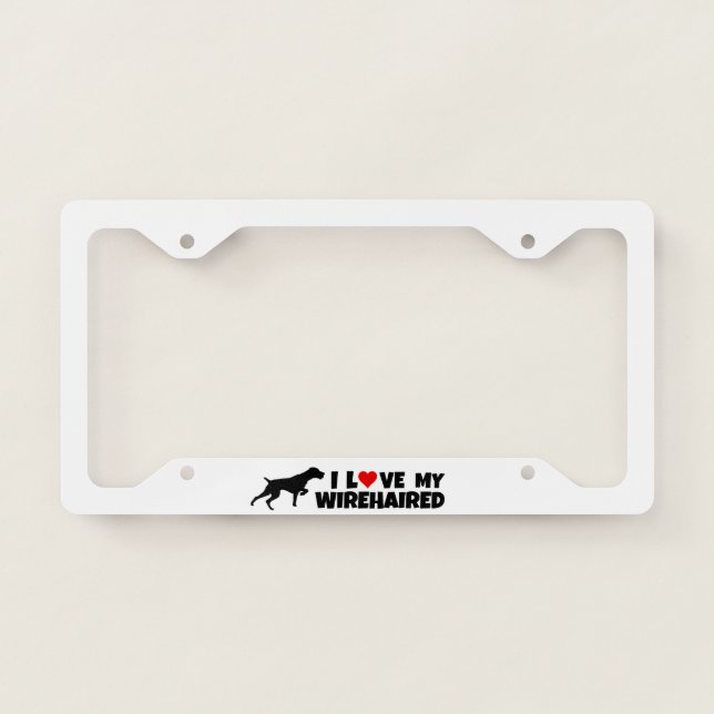 German Wirehaired Pointer License Plate Frame (Front)
