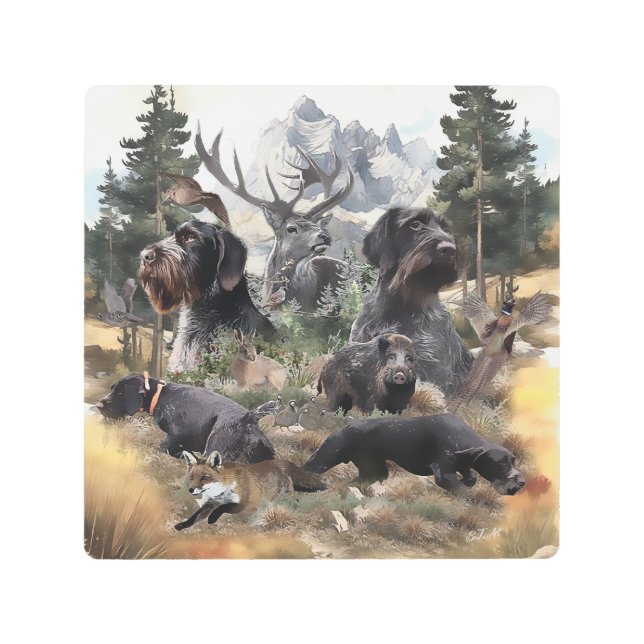 German Wirehaired Pointer   Metal Print (Front)