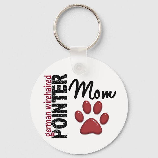 German Wirehaired Pointer Mom 2 Keychain (Front)