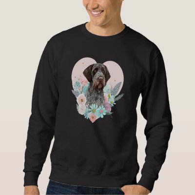 German Wirehaired Pointer Mom Valentines Day Flora Sweatshirt