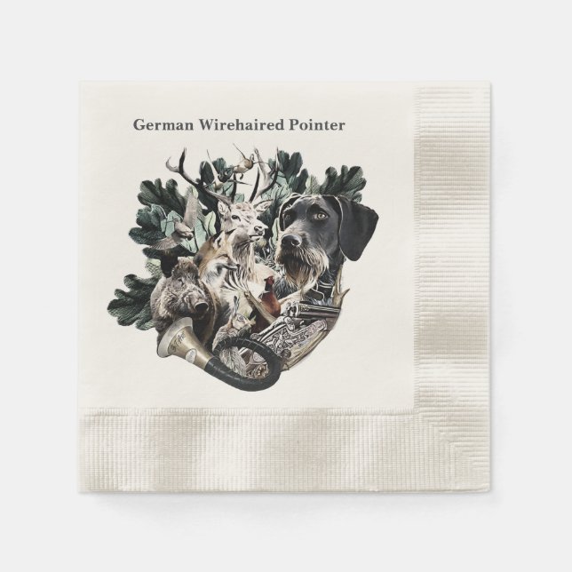 German Wirehaired Pointer Napkins (Front)