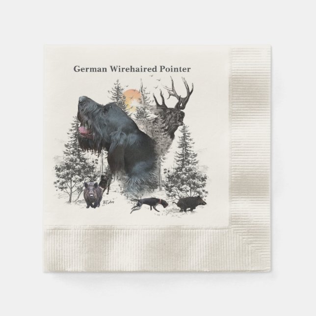German Wirehaired Pointer Napkins (Front)