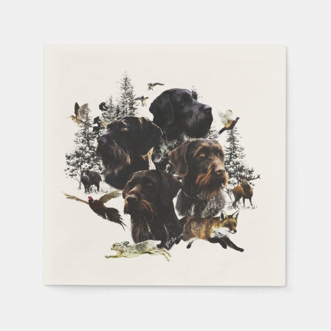  German Wirehaired Pointer     Napkins (Front)