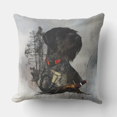German Wirehaired Pointer   Outdoor Pillow