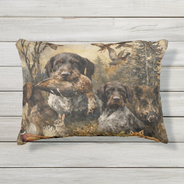 German Wirehaired Pointer   Outdoor Pillow (Front)