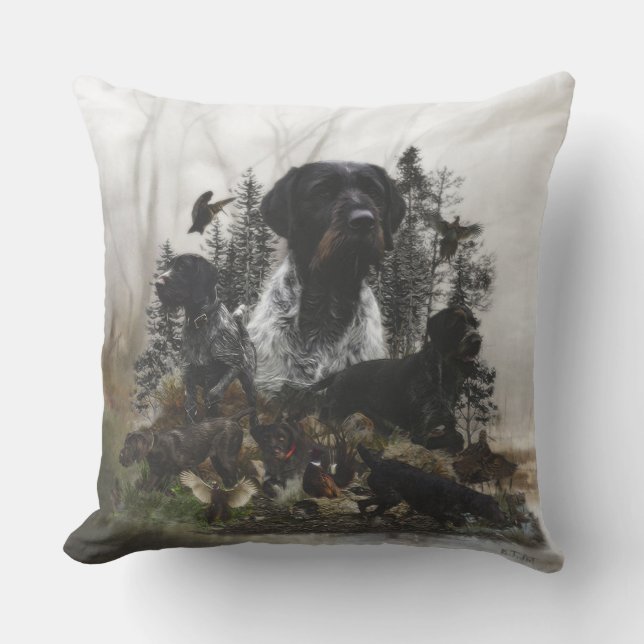 German Wirehaired Pointer   Outdoor Pillow (Front)