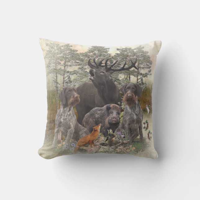  German Wirehaired Pointer  Outdoor Pillow (Front)