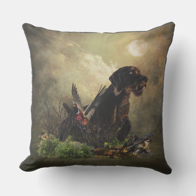 German Wirehaired Pointer  Outdoor Pillow (Front)