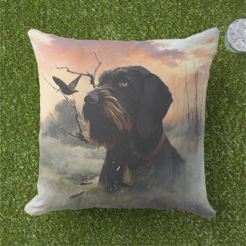 German Wirehaired Pointer Outdoor Pillow