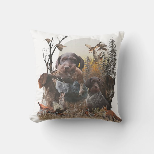 German Wirehaired Pointer    Outdoor Pillow (Front)
