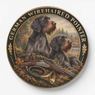 German Wirehaired Pointer Paper Plates