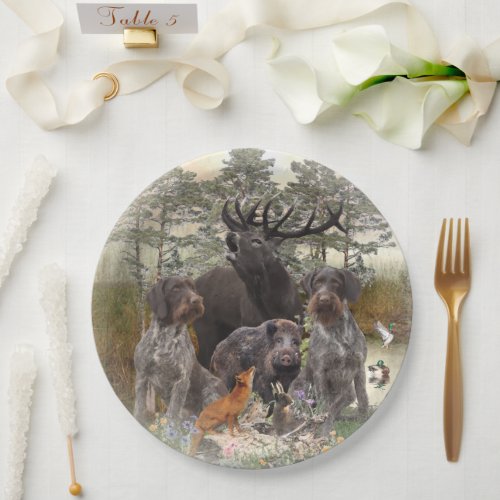  German Wirehaired Pointer    Paper Plates