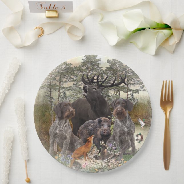 German Wirehaired Pointer    Paper Plates (Wedding)