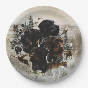 German Wirehaired Pointer Paper Plates