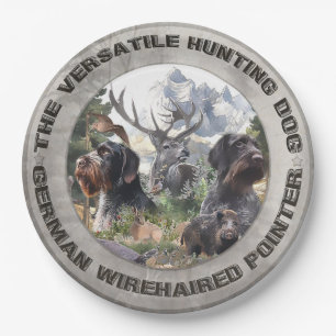 German Wirehaired Pointer   Paper Plates