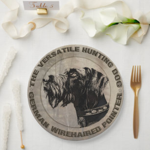 German Wirehaired Pointer Paper Plates