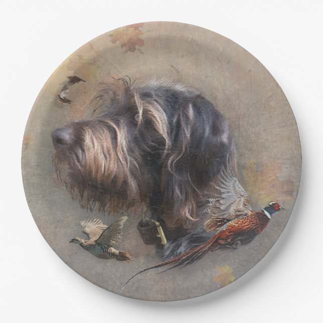 German Wirehaired Pointer   Paper Plates (Front)
