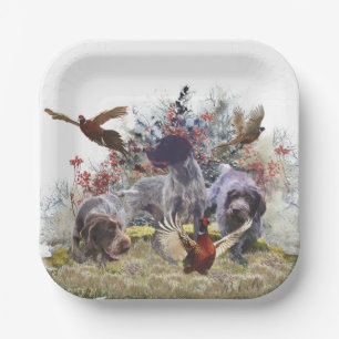 German Wirehaired Pointer Paper Plates
