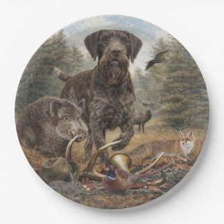 German Wirehaired Pointer Paper Plates