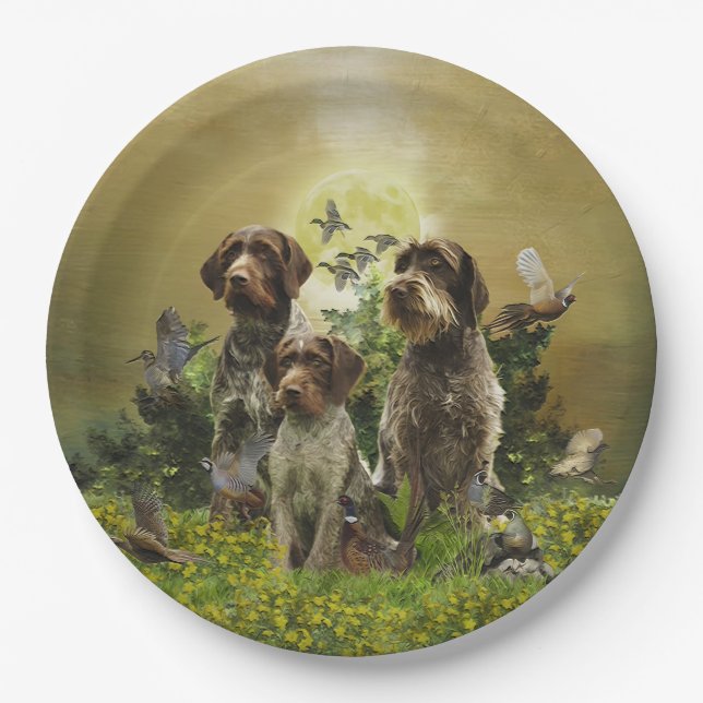  German Wirehaired Pointer   Paper Plates (Front)