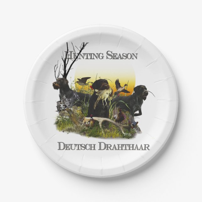  German Wirehaired Pointer     Paper Plates (Front)